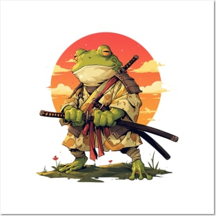 samurai frog Posters and Art